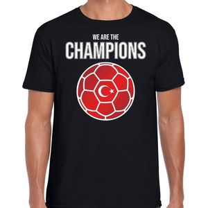 Turkije EK/ WK supporter t-shirt we are the champions met Turkse voetbal zwart heren XL