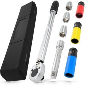 Complete Momentsleutel Set – Draaimomentsleutel - Moment Sleutel - Momentsleutel - Fietsgereedschap - Fiets Gereedschap - Torque Wrench - Momentsleutels voor Auto, Fiets & Motorfiets - Gereedschapset met Opbergkoffer - 8 Delige - 1/2 Inch - 28-210 Nm