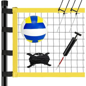 Badmintonnet - Sportnet - Volleybalnet - Tennisnet - Badmintonnet - Complete Set met Stokken, Net, Grondpinnen en Spanner Touwen - Multifunctioneel Inzetbaar
