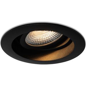 Ledisons LED-inbouwspot Mezzano set 6 stuks zwart dimbaar - Ø95 mm - 5 jaar garantie - 2700K (extra warm-wit) - 450 lumen - 5 Watt - IP65