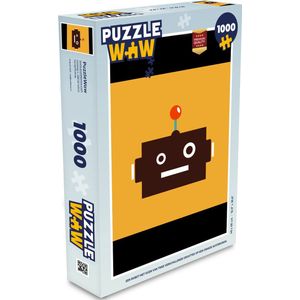 Puzzel Robot - Gezicht - Antenne - Geel - Jongens - Kind - Legpuzzel - Puzzel 1000 stukjes volwassenen