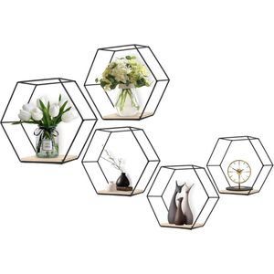 Houten Plank Wandmontage - Hoekrek Display Decor - Hoekplank - Zwevende Wandplank - Organizer voor Slaapkamer Keuken Badkamer - Decoratie