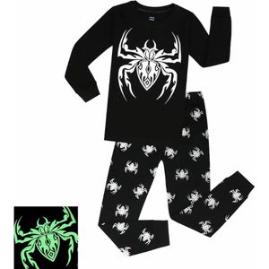 Spider - ""GLOW IN THE DARK"" - 2-delige pyjama set - 100% jersey katoen - maat 110