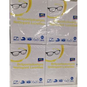 Aro - Brilpoetsdoekjes Vochtig - 4x50 Stuks - Brilreinigingsmiddel