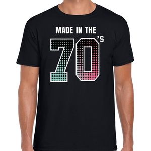 Seventies feest t-shirt / shirt made in the 70s / Abraham - zwart - voor heren - kleding / 70s feest shirts / verjaardags shirts / outfit / 50 jaar L