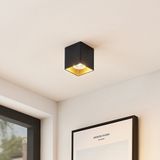 Arcchio - LED plafondlamp - 1licht - aluminium - H: 9.3 cm - zwart, goud - Inclusief lichtbron