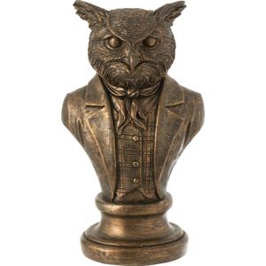 J-Line decoratie Buste Uil - polyresin - brons - small