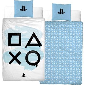 Character World Playstation Beddengoed 135 x 200 cm + kussensloop 80 x 80 cm Gamer Playstation · 100% katoen · tiener beddengoed