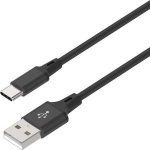 USB-C kabel 1 meter | Datakabel Oplaadkabel | USB-A naar USB C 1M | Fastcharger Quickcharge Snelladen | Gevlochten kabel geschikt voor Smartphone Telefoon | Samsung | Huawei | Oppo en Overige - Zwart LB113