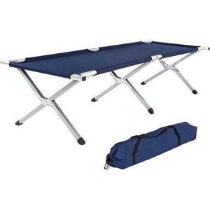 NordFalk veldbed XL 190 x 64 cm - Campingbed | Stretcher | Kampeerbed - Extra stevig aluminium - Blauw