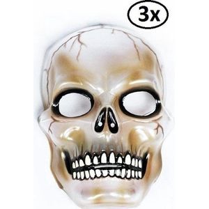 3x Masker transparant skull AANBIEDING