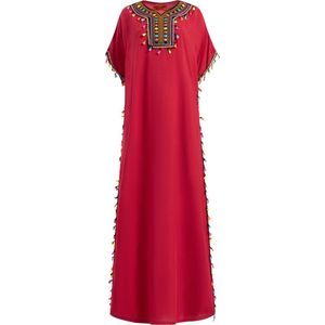Marokkaanse Jurk Rood Onesize - pyama dames volwassenen - islamitische kleding/producten - maxi jurk/huisjurk/kaftan/abaya/abaya dames
