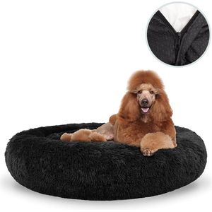 Behave Hondenmand Deluxe - Maat XXXL - 120 cm - Hondenkussen - Hondenbed - Donutmand - Wasbaar - Fluffy - Donut - Zwart
