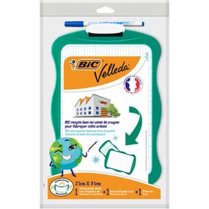 Whiteboard Bic Velleda recycled 21x31cm + stift + wisser | 1080 stuks