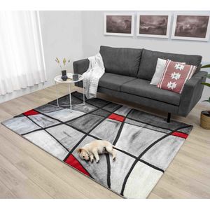 Flycarpets Kristal Modern Vloerkleed - 160x230cm - Rood