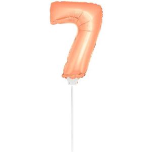 Mini Figuurballon Rosé Goud Cijfer 7