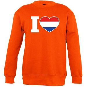 Oranje I love Holland sweater kinderen 9-11 jaar (134/146)