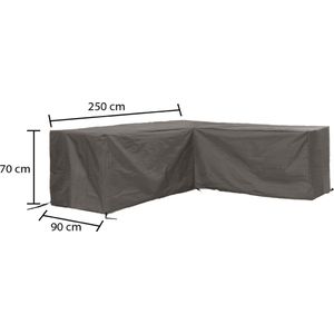 Winza Outdoor Covers - Basic - beschermhoes loungeset L vorm 250 - Afmeting : L 250/90x250/90x70 cm - Antraciet - 2 jaar garantie