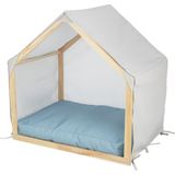 Trixie - Hondenmand - Tent Lias - Hout - Zand/Blauw - 88X61X89 cm