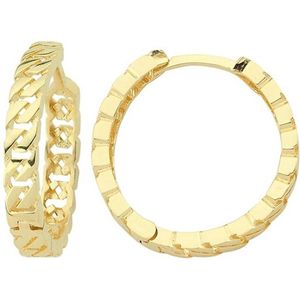 Gouden Oorringen 15.6 mm 3 mm 14 karaats Gourmette - Star juwelier