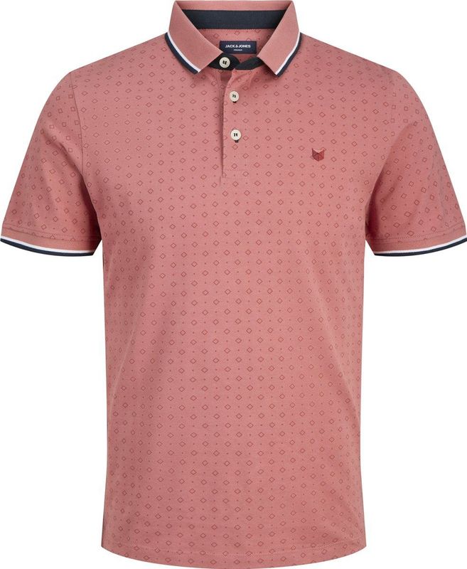 Jack & Jones Poloshirt Jprpaulos Play Aop Blu. Ss Polo 12154548 Faded Rose/slim Mannen Maat - XXL