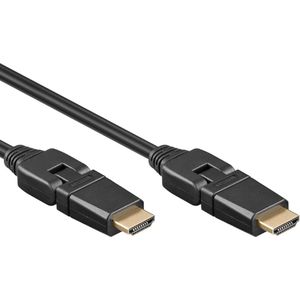 HDMI 2.0 Kabel - 4K 60Hz - Volledig draaibaar - Verguld - 1,5 meter - Zwart