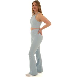DM Training Versa High-Waist Flared Sportlegging – V-Shape Taille – Peach Buttocks Effect – Wijde pijpen - Squat-Proof Yoga, Pilates & Fitness (blauw)
