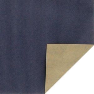 Cadeaupapier, inpakpapier 50cm blauw/bruin ongebleekt 250 meter per rol