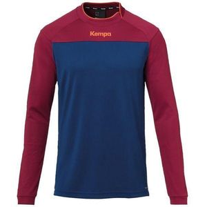 Kempa Prime Longsleeve Diep Blauw- Donker Rood Maat S