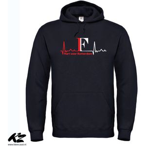 Hart voor Rotterdam - Unisex Hoodie - S - Zwart