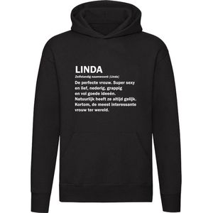 Linda sweater |  jarig | Verjaardagkado  | verjaardag kado | Cadeau | Unisex | Trui | Hoodie | Capuchon | Zwart