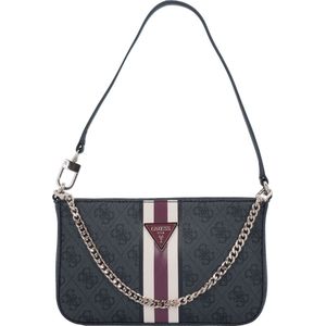 GUESS Schoudertas Noelle Mini Top Zip Shoulder Bag Coal Logo Donkergrijs