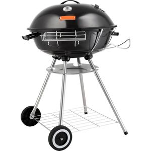 HandyHaven® - BBQ - Barbecue - Houtskool - Draagbare grill - Multifunctioneel - Camping - Kogelgrill - Appelvorm - Zwart - Asopvangbak - Diameter 56CM - 63x82x88