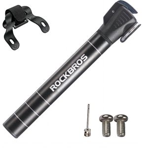 ROCKBROS Fiets minipomp aluminium framepomp 100 psi luchtpomp met ventielen (Presta & Schrader) voor MTB, racefiets, e-bike ca. 17,5 cm