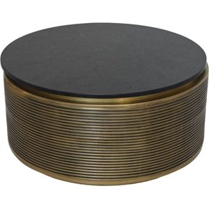 Salontafel marmer - ø80x40 - zwart/goud - Marmer/metaal