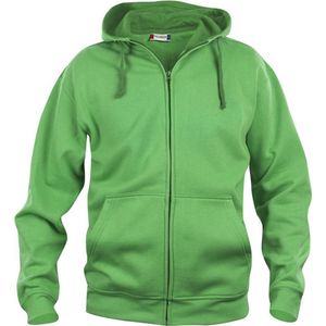 Basic hoody full zip grasgroen l