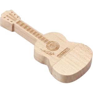 USB-stick Gitaar Hout - 4 GB - Muziek - Hout - Bruin