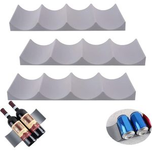 Wijnrek Europese Stijl Plastic Wijnfles Display Stapelmat - Wijnfles Stapelaar - Wijnhouder Displaymat Keuken Koelkast Restaurant Bar - Grijs