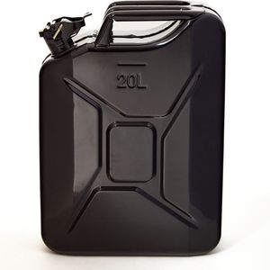BW® Fuel Canister Metalen Benzineblik - Jerrycan 2x 20 Liter met Schenktuit - Zwart - TÜV-getest en UN-goedgekeurd - Gemaakt in Europa