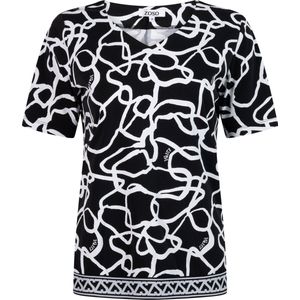 Zoso T-shirt Phoenix Print Travel Shirt 242 0000 0016 Black White Dames Maat - L