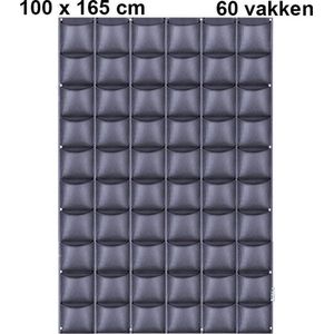 Verticale tuin met 60 grote vakken - 100cm x 165cm - verticale tuin - zwart - groene wand - groene muur - verticale moestuin zakken - plantenhanger balkon - plantenbak - plantenzak 1x1.65 meter