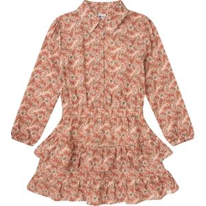 Daily7 - Flower Print Jurk - Beige Melange - Maat 116