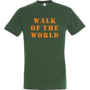 T-shirt Walk of the world |Wandelvierdaagse | vierdaagse Nijmegen | Roze woensdag | Groen | maat L
