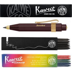 Kaweco - Vulpotlood 3,2 - Classic Sport - Nostalgic Octagonal Clip Vergoldet - Aubergine - Met doosje vullingen Zwart - Doosje vullingen 3 kleur