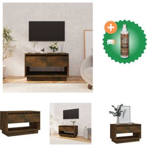 vidaXL Tv-meubel 70x41x44 cm spaanplaat gerookt eikenkleurig - Kast - Inclusief Houtreiniger en verfrisser
