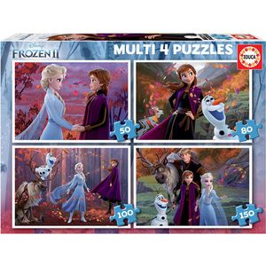 EDUCA - 4 puzzels - 50 tot 150 stuks - FROZEN DISNEY