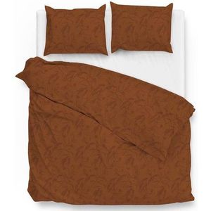 Zohome Fiori di Satinado Dekbedovertrek - Extra breed - 260x200/220 cm - Copper Orange