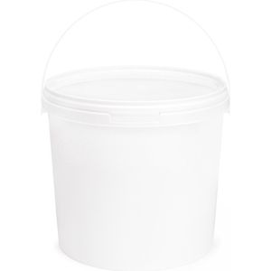 10x stuks - 8 L - Garronda Emmer Met Deksel - Verpakkingsemmer - Emmertje - Rond - Wit GD-PL-BIS-Whit