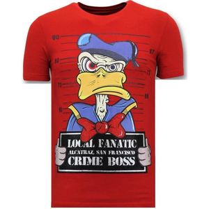Luxe Heren T shirt - Alcatraz Prisoner - Rood