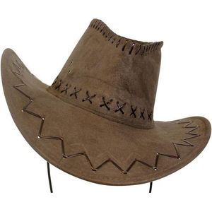 Hoed - Cowboy - Bruin - Leatherlook